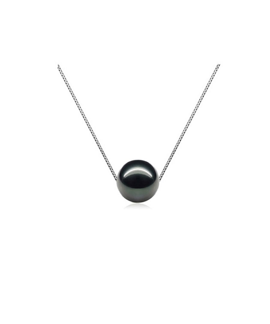 Image for Black Freshwater Pearl Necklace and Silver Mounting