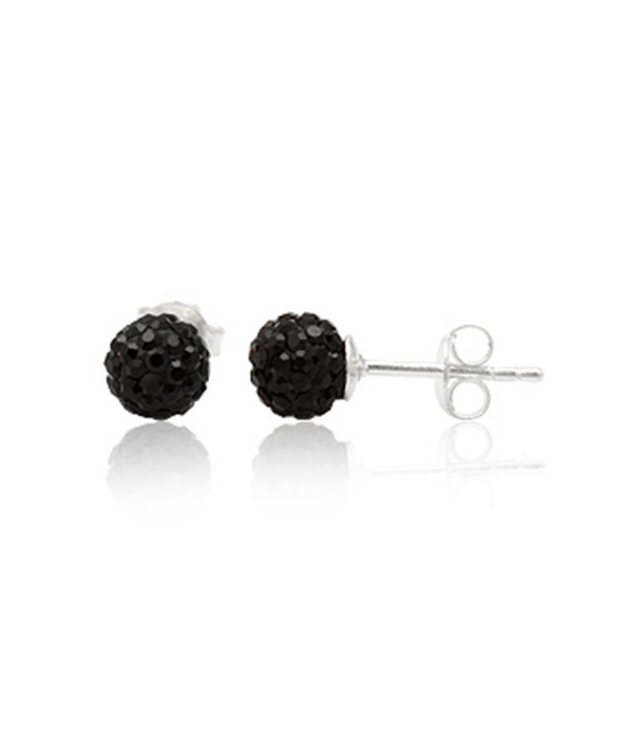 Image for Black Crystal Earrings and 925 Silver