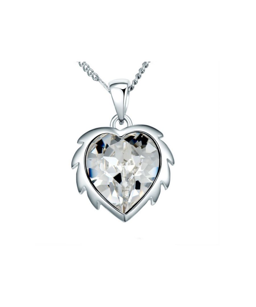 Image for Swarovski - White Swarovski Crystal Elements Lion Heart Pendant and Rhodium Plated