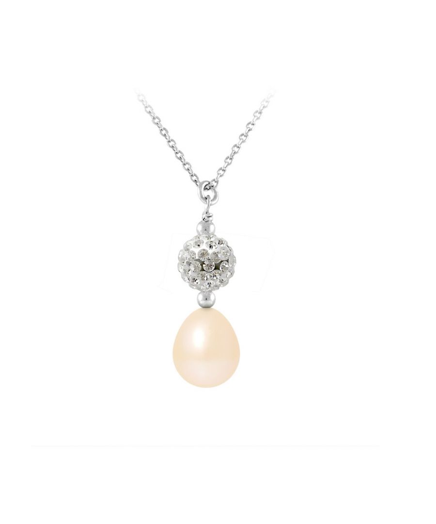 Image for Necklace and Pendant Pink freshwater pearl, crystal and 925 Silver