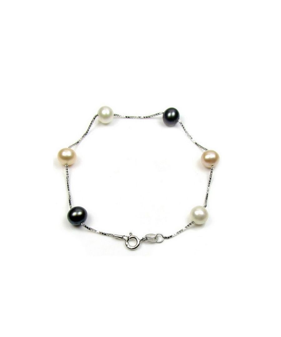 Image for Black, White and Lavender Freshwater Pearls Bracelet