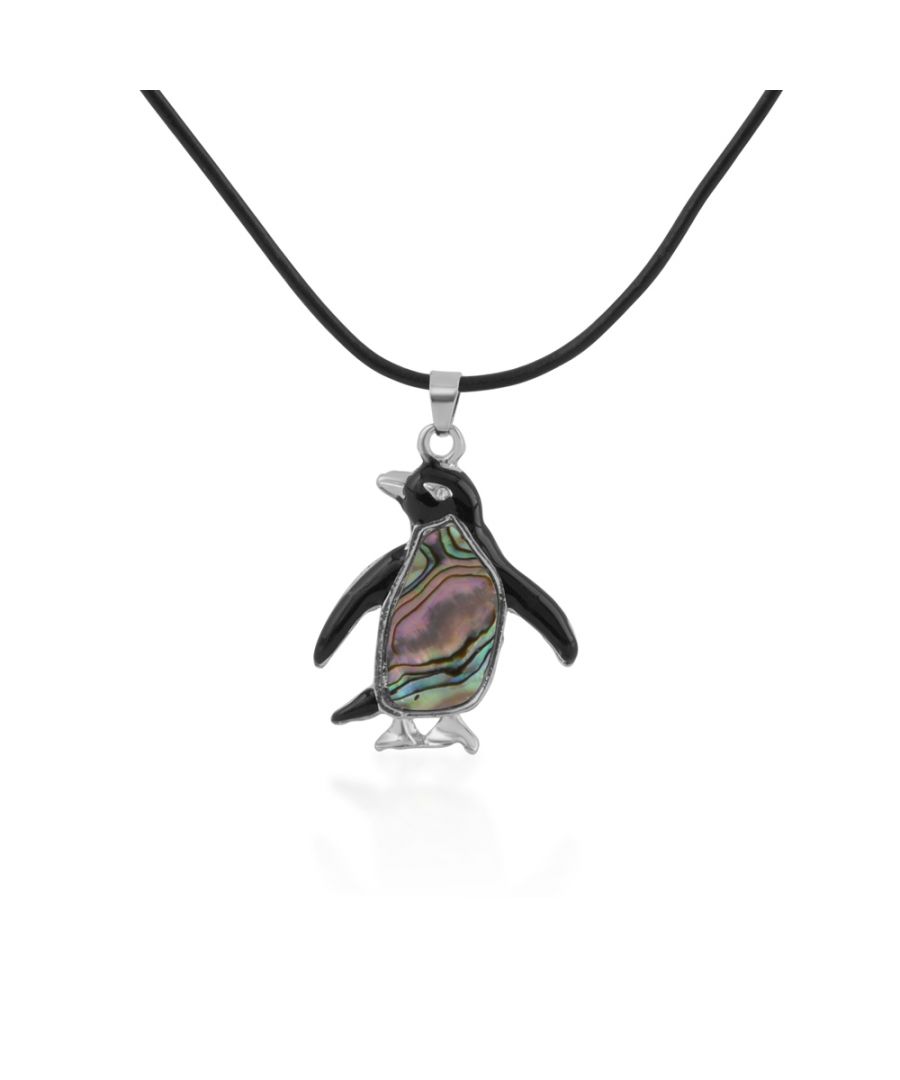 Blue Pearls Womens Abalone Pendant Penguin - Green Copper - One Size
