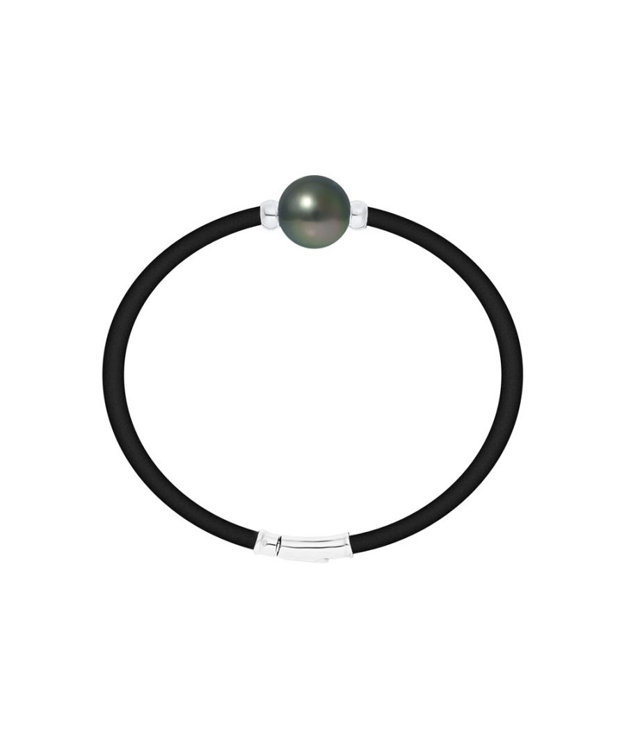 Neopreen herenarmband met Tahitiaanse parel gezet in sterlingzilver (925). Gemaakt in Frankrijk. Deze prachtige neopreen armband is gemaakt met een echte Tahitiaanse ronde parel met een diameter van 10-11 mm. De parel is gezet in zilver (925/1000) voor een perfecte afwerking en extreme glans. Vorm van de parel: rond. Afmeting van de parel: 10-11 mm. Gezet in: sterlingzilver (925/1000). Gewicht: 2,3 gr. Lengte: 19 cm. Aanpassen van lengte op aanvraag.