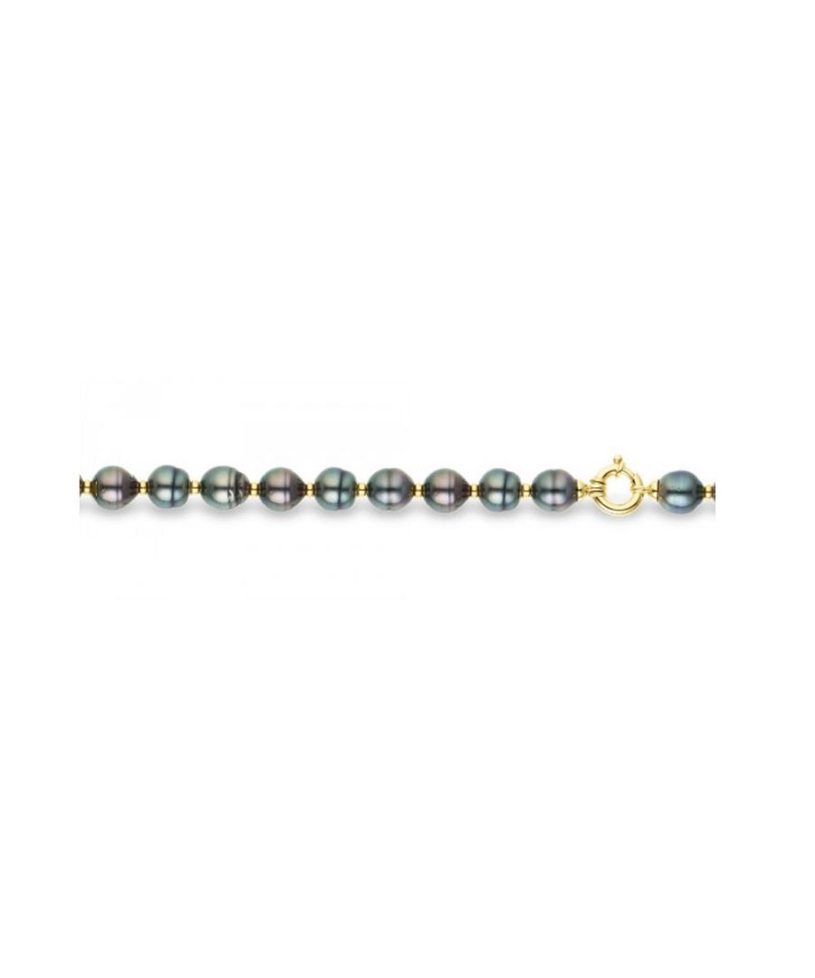 Image for Black Circled Tahitian Pearls Bracelet and Yellow Gold 375/1000