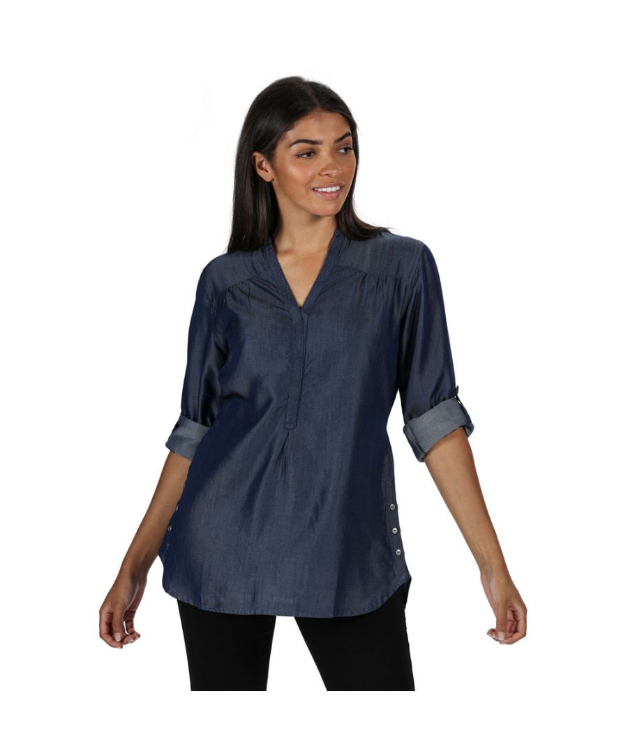 Image for Regatta Womens Maelie Coolweave Cotton Long Sleeve Shirt
