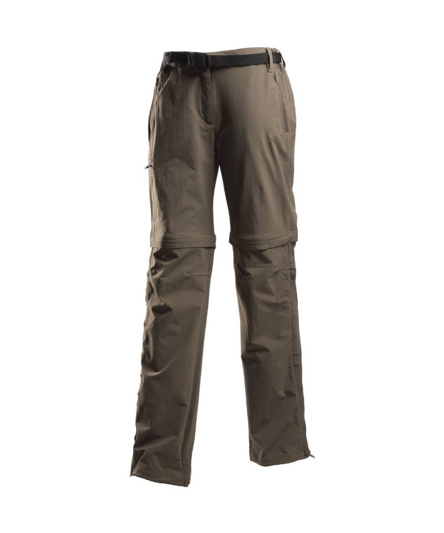 The women's XERT Stretch Trousers offer superb comfort, mobility and 2-in-1 versatility for the hills and mountains. They're made using 4-way stretch ISOFLEX fabric with an articulated knee design to give you the freedom to move. They're incredibly lightweight, dry quickly once wet and have a DWR (Durable Water Repellent) to stave off showers. The legs have side zips  to help you glide them over boots and shoes, and a drawcord finish for a close, protective fit.
