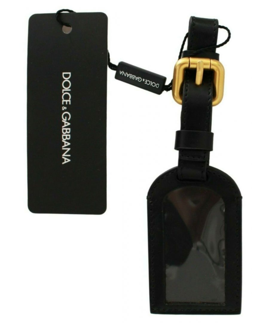 Image for Dolce & Gabbana Black Leather Gold Logo Keyring Chain Case Keychain