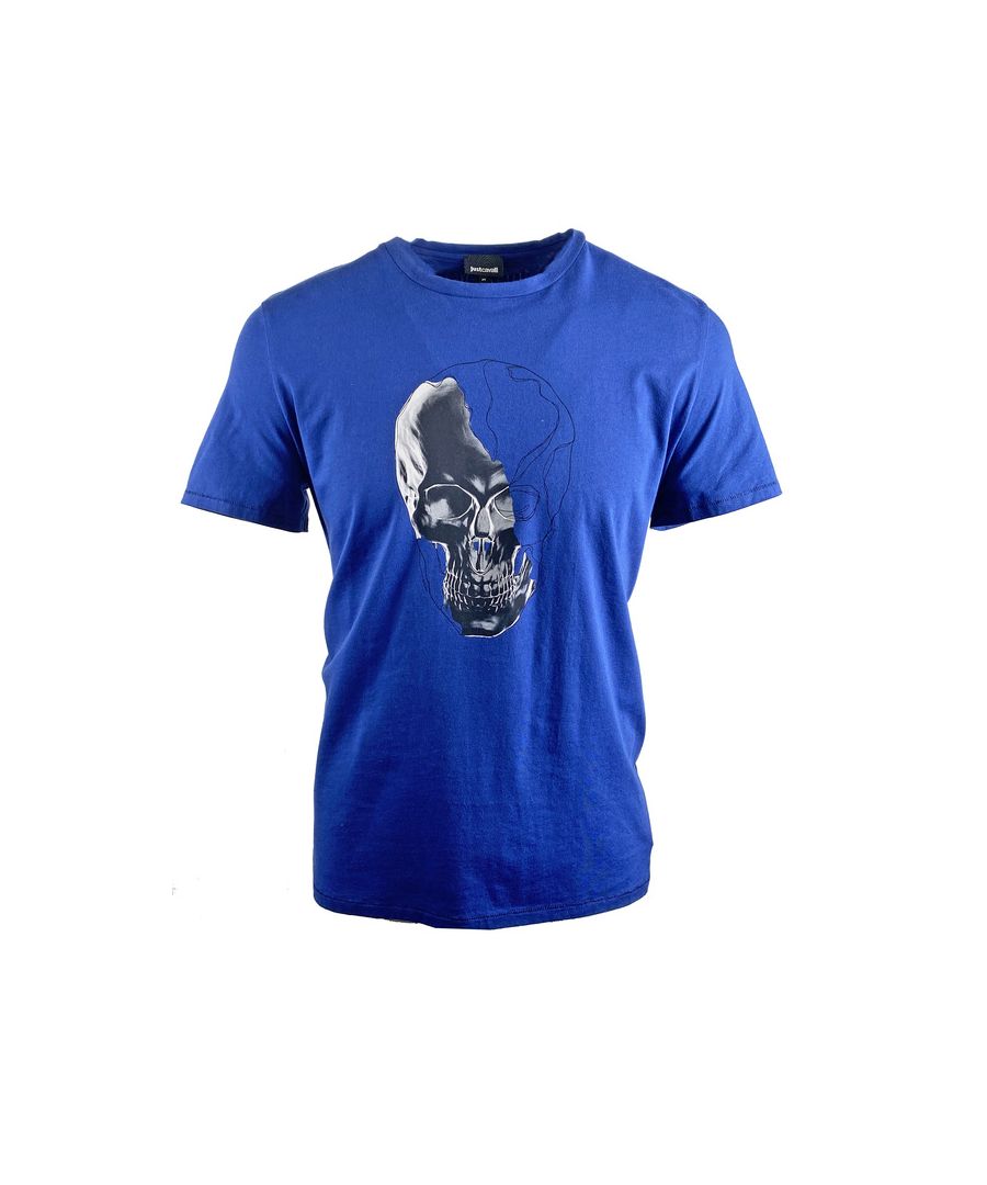 Image for Just Cavalli Skull Logo Blue T-Shirt