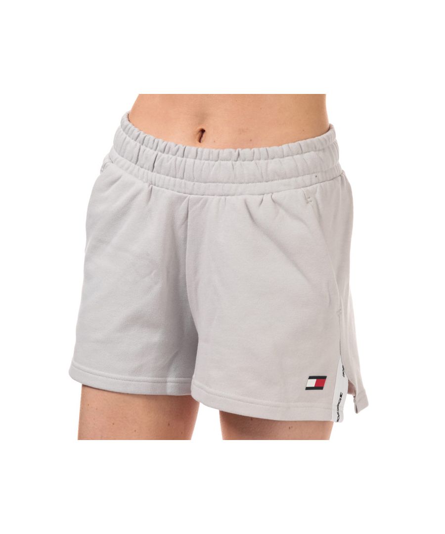 Tommy Hilfiger Womenss Bio Cool Tape Detail Shorts in Off White Cotton - Size 12