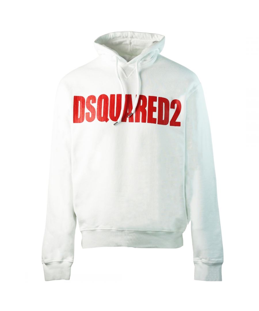 Image for Dsquared2 New Dan Fit Large Logo White Hoodie