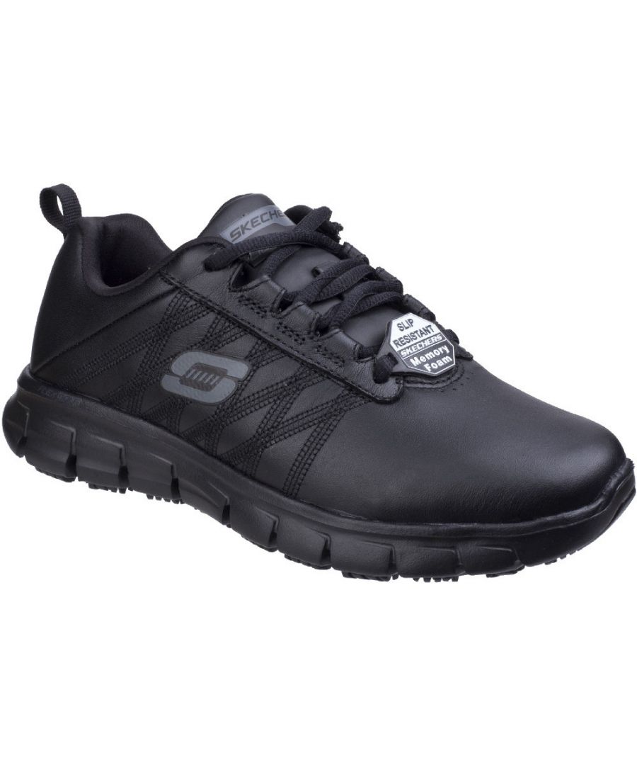 Image for Skechers Womens/Ladies Sure Track Erath Slip Resistant Leather Shoes