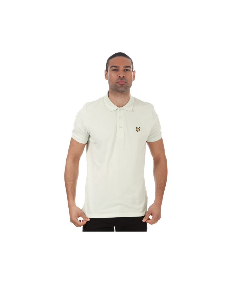 Lyle & Scott Mens And Plain Polo Shirt in Mint - Green Leather - Size X-Small