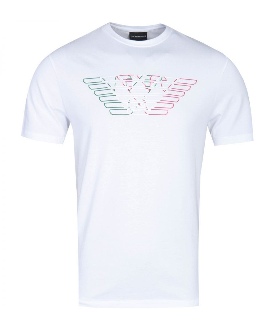 Emporio Armani Tri-Tone Eagle Logo T-shirt, wit