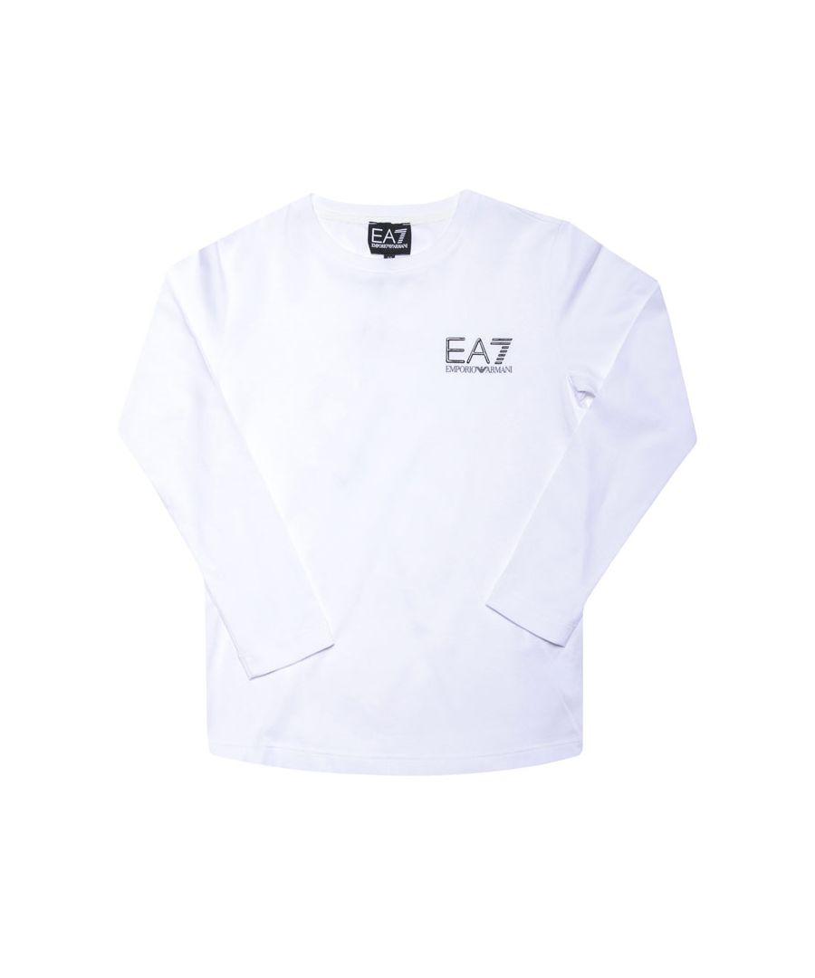 Image for Boys' Emporio Armani EA7 Junior Long Sleeve T-Shirt in White