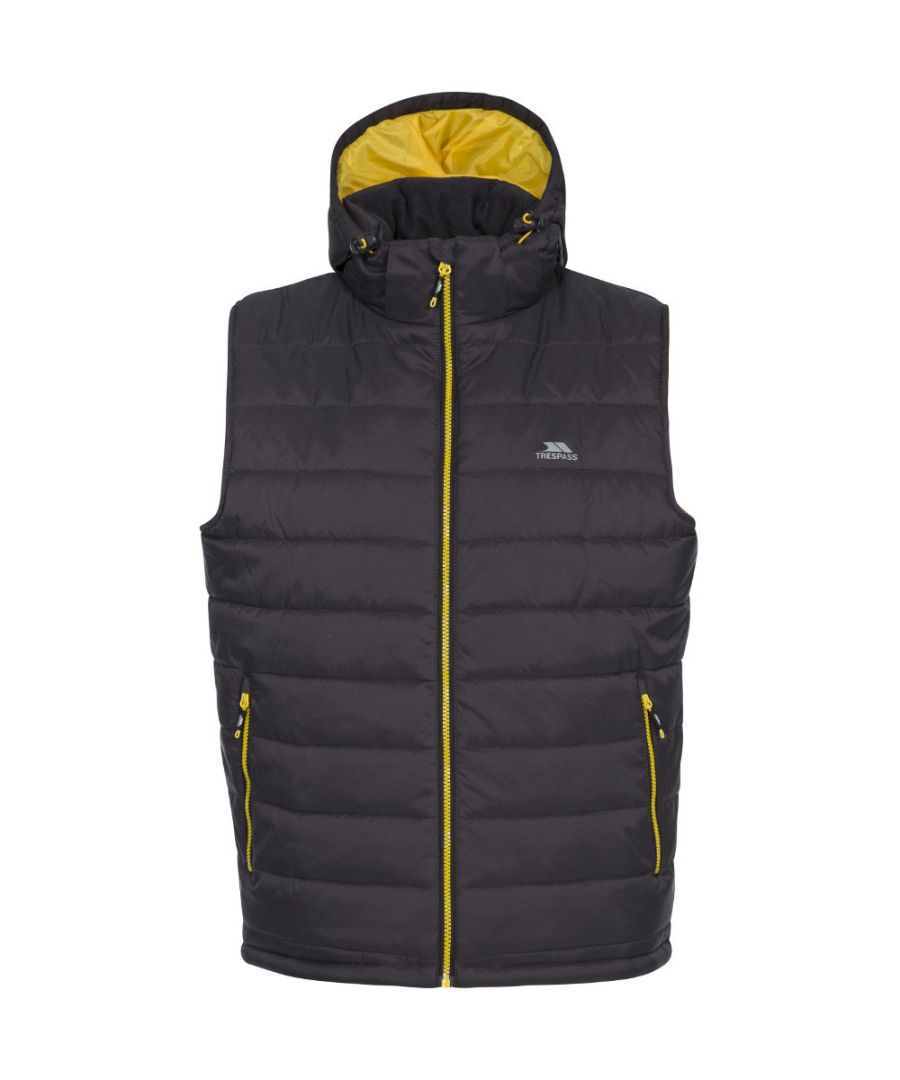 Trespass Mens Franklyn Padded Warm Hooded Insulated Bodywarmer Gilet - Grey - Size Large