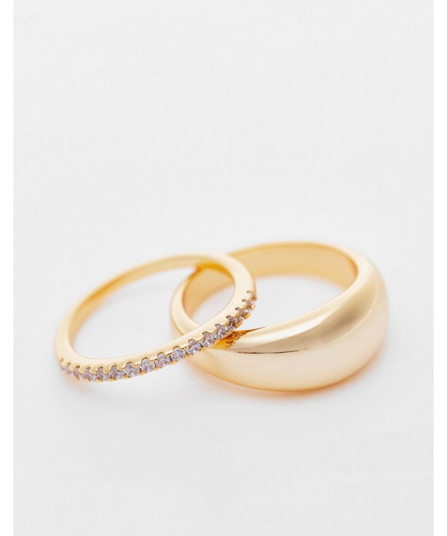 Accessories by Topshop Welcome to the next phase of Topshop Pack of two Cubic zirconia embellishment Mixed bands Smooth finish  Sold By: Asos