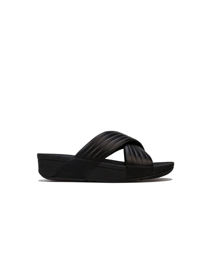 Fitflop Womenss Fit Flop Lulu Padded Cross Slide Sandals in Black - Size UK 6