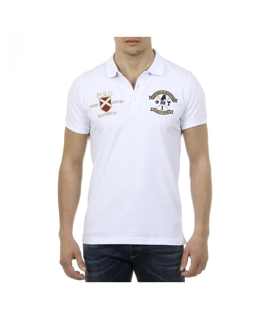 Image for Ufford & Suffolk Polo Club Mens Polo Short Sleeves US007 WHITE