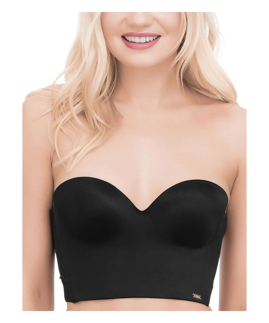 This low-back longline underwired bra offers unrivalled support and shape, with an extremely low cut back for low back dresses.  This stunning shape provides a seamless silhouette and a beautiful base for your favourite clothes.  Gripper elastic on the inside edges for anchorage and support.  Removable gel padding for a fantastic cleavage.  This bra Label free for smooth finish.