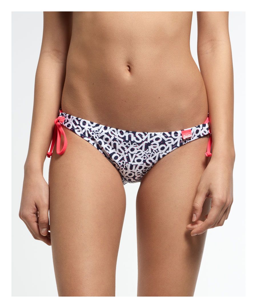 Superdry Womens Spot Bikini Bottoms - White Nylon - Size Medium