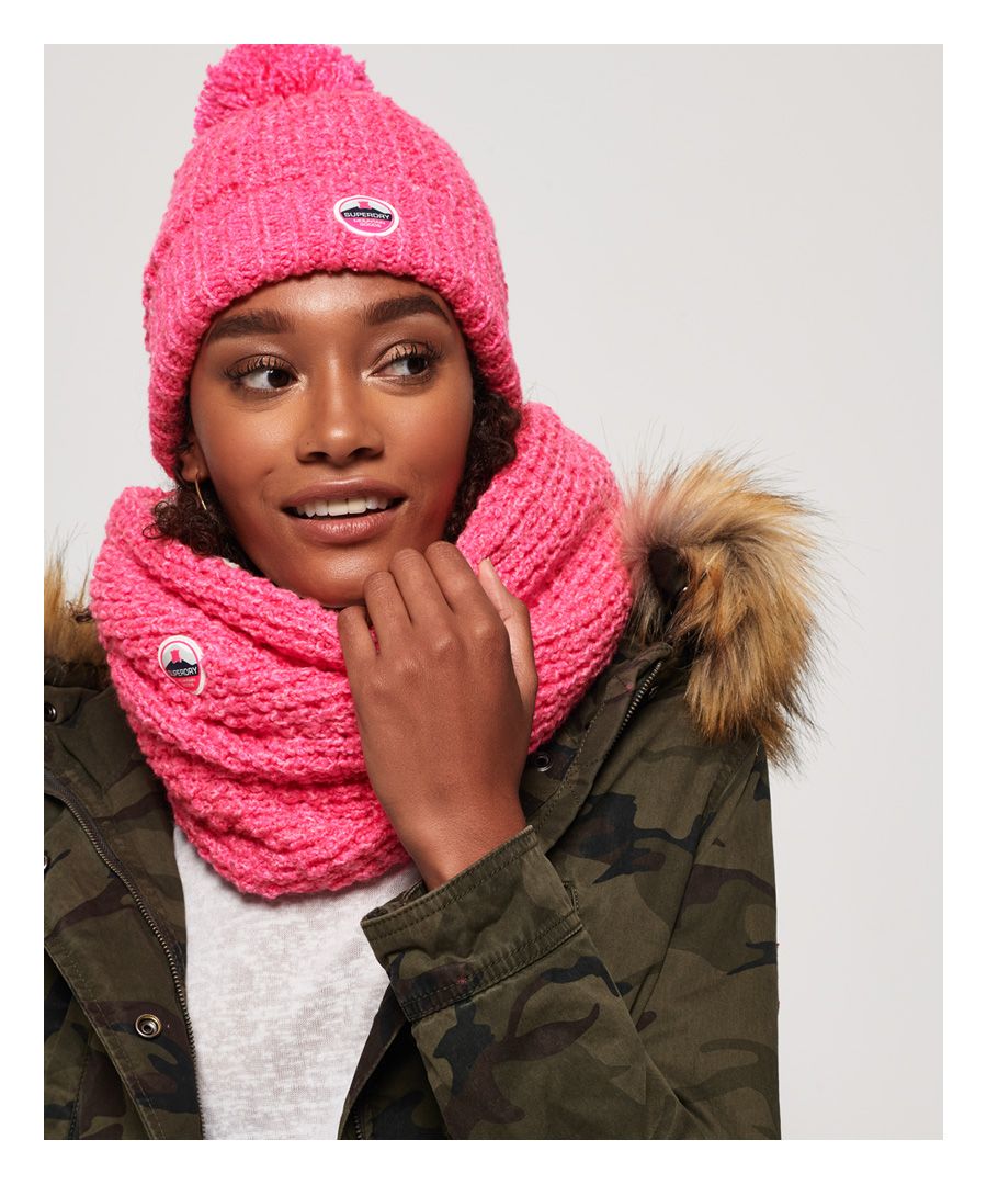 Superdry Womens Clarrie Stitch Snood - Pink Cotton - One Size