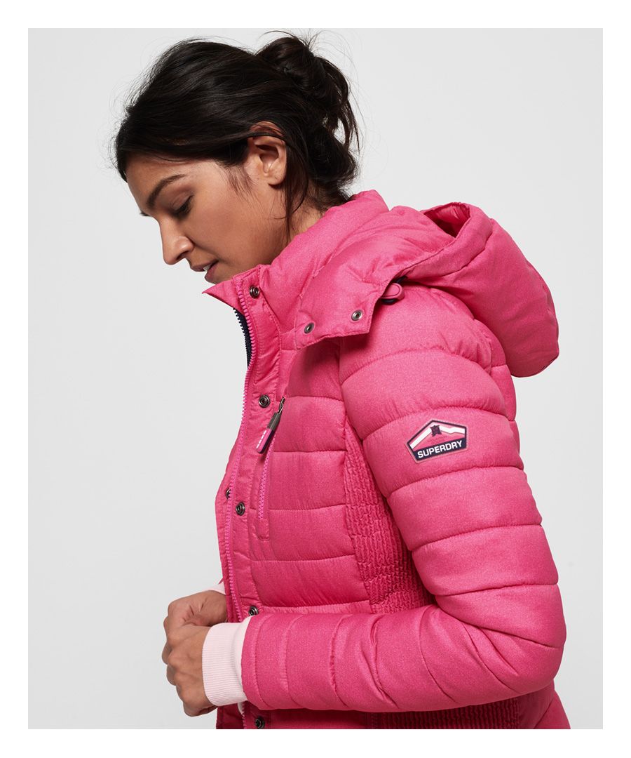 Superdry Womens Fuji Slim Double Zip Hooded Jacket - Pink - Size 10
