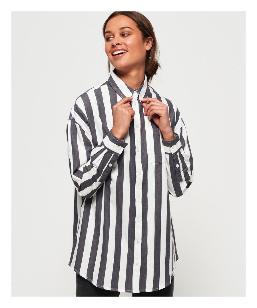 Superdry Womens Emmerson Shirt - Grey Viscose - Size 10 UK
