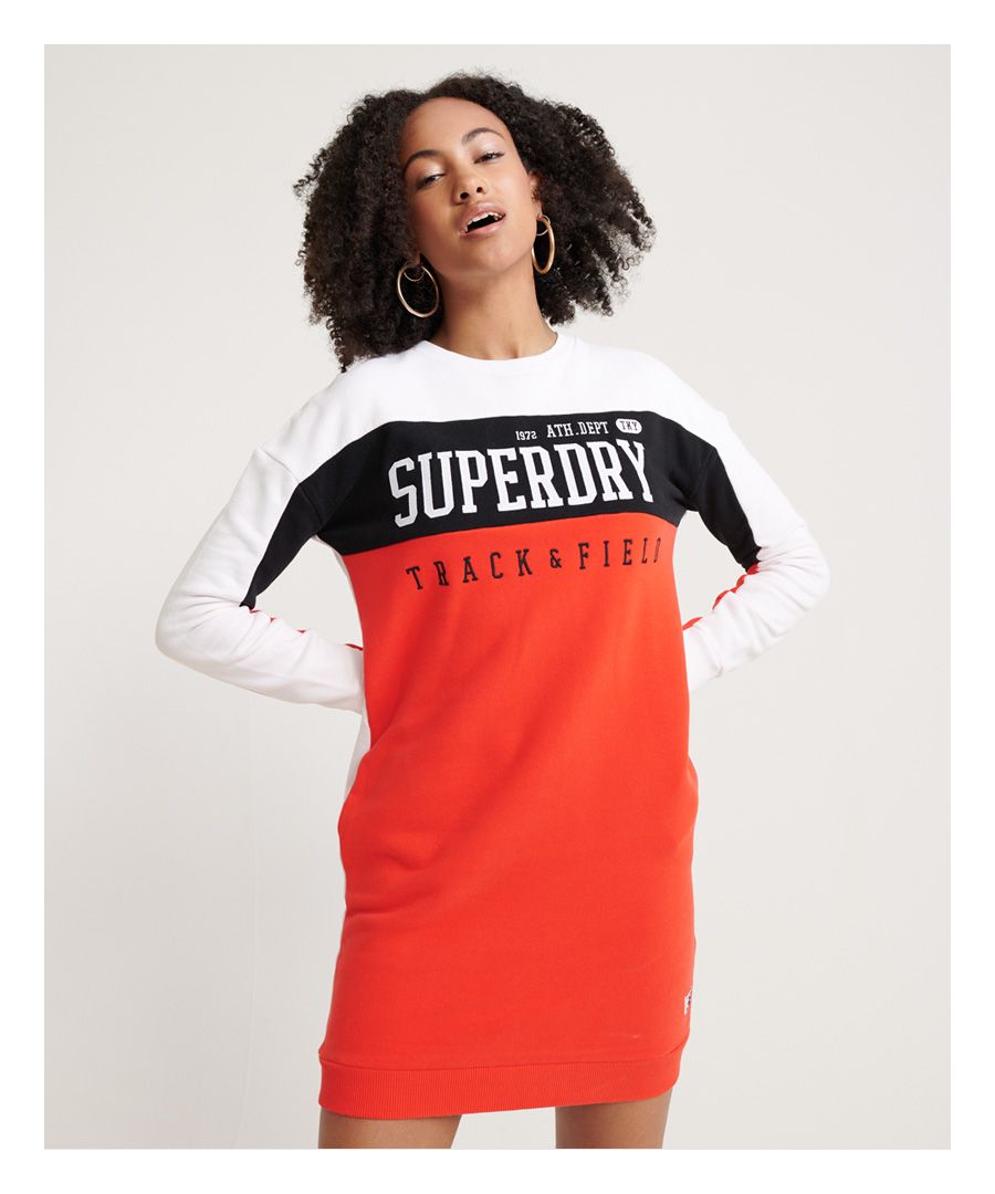Superdry Womens Panel long Sleeved Sweat Dress - Multicolour Cotton - Size X-Small