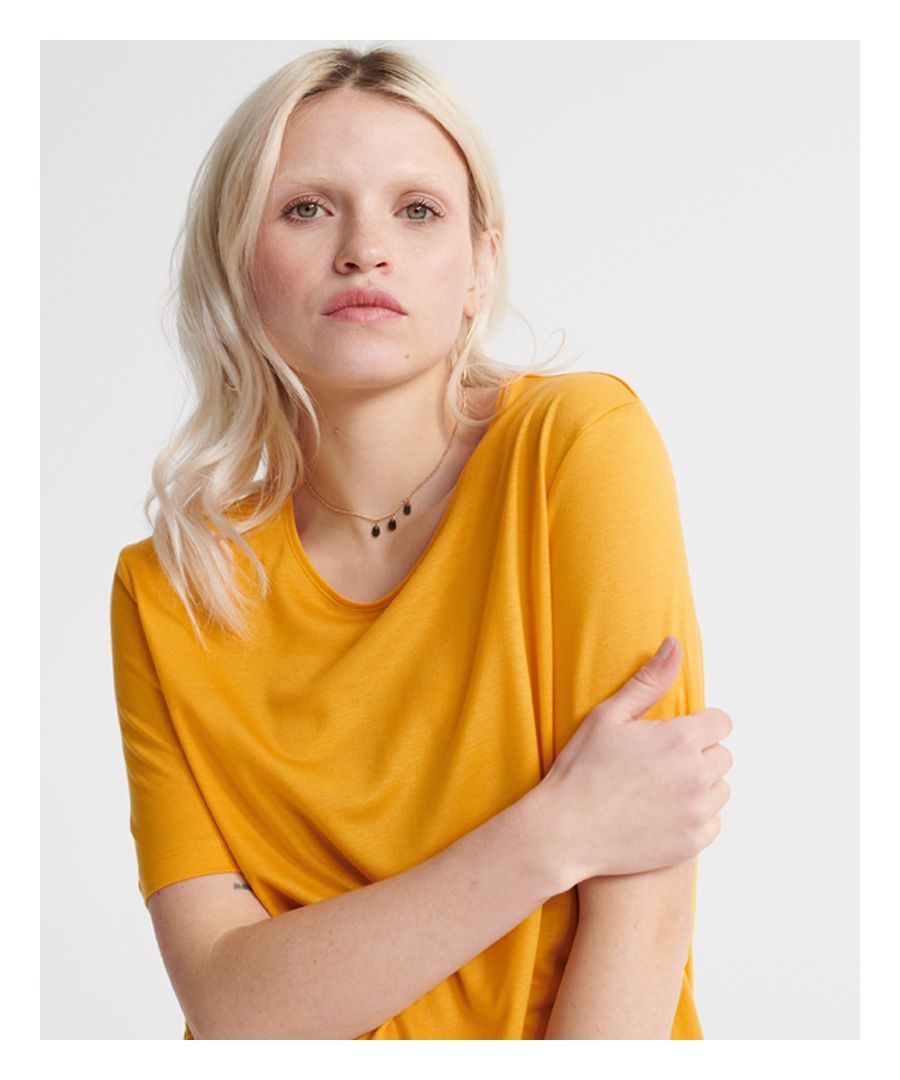 Superdry Womens Edit Premium T-Shirt - Yellow - Size 6 UK