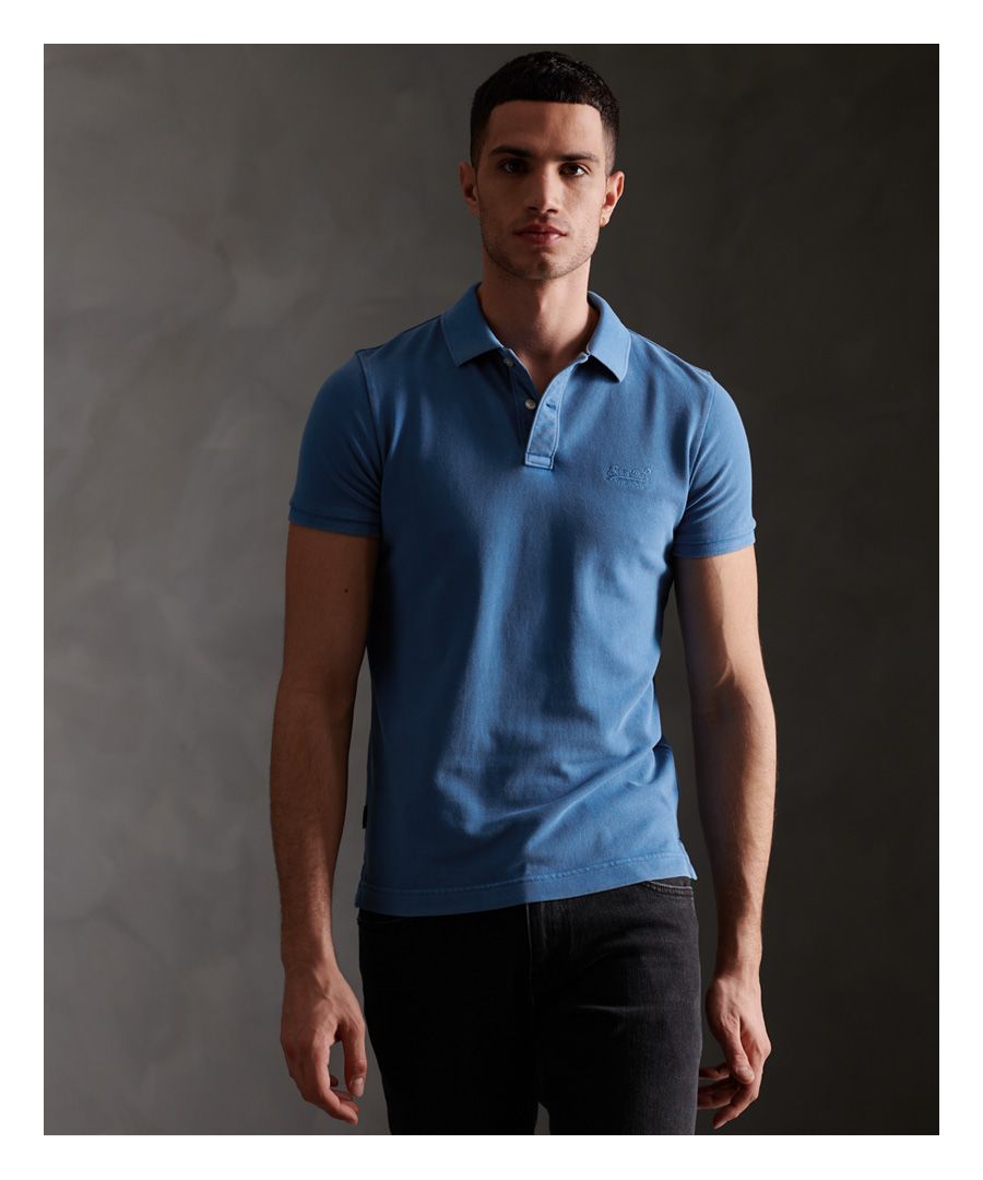 Image for Superdry Organic Cotton Vintage Destroyed Pique Polo Shirt