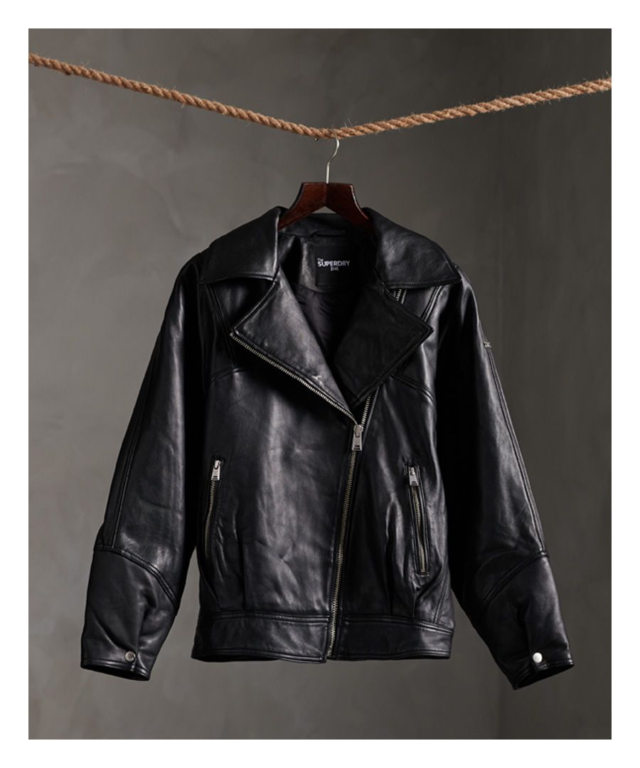 Image for Superdry Edit Hybrid Leather Biker Jacket