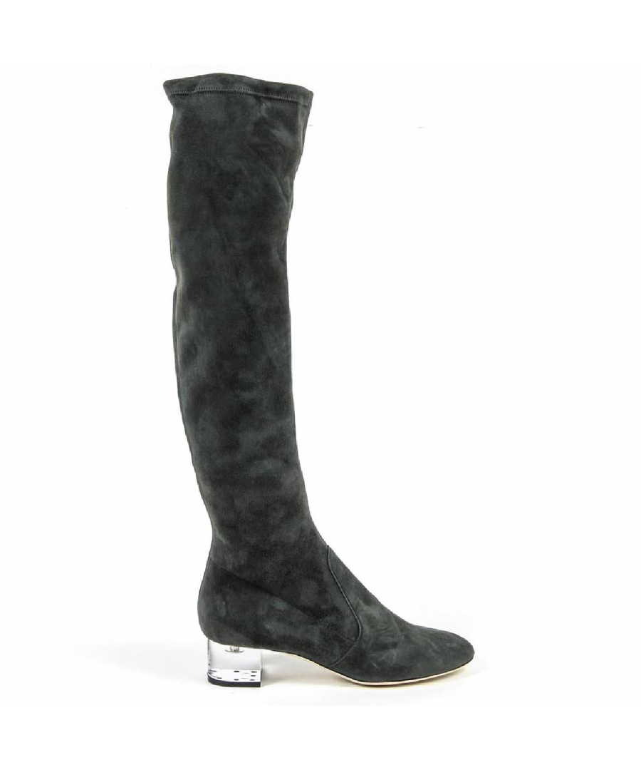 Met Versace 19.69 Abbigliamento Sportivo Srl Milano Italia - Details: 3123667 Camoscio Verde Fermo - Kleur: Groen - Samenstelling: 100% suède leer - hak: 4,5 cm - Zool: 100% Kalfsleer - Gemaakt: Italia