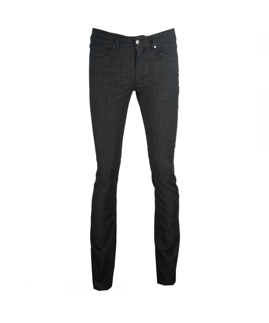 Versace Collection donkergrijze slim fit jeans. Versace Collection donkergrijze jeans. Stretchdenim 98% katoen, 2% elastaan. Ritssluiting. V600367S.VT01915.V8003