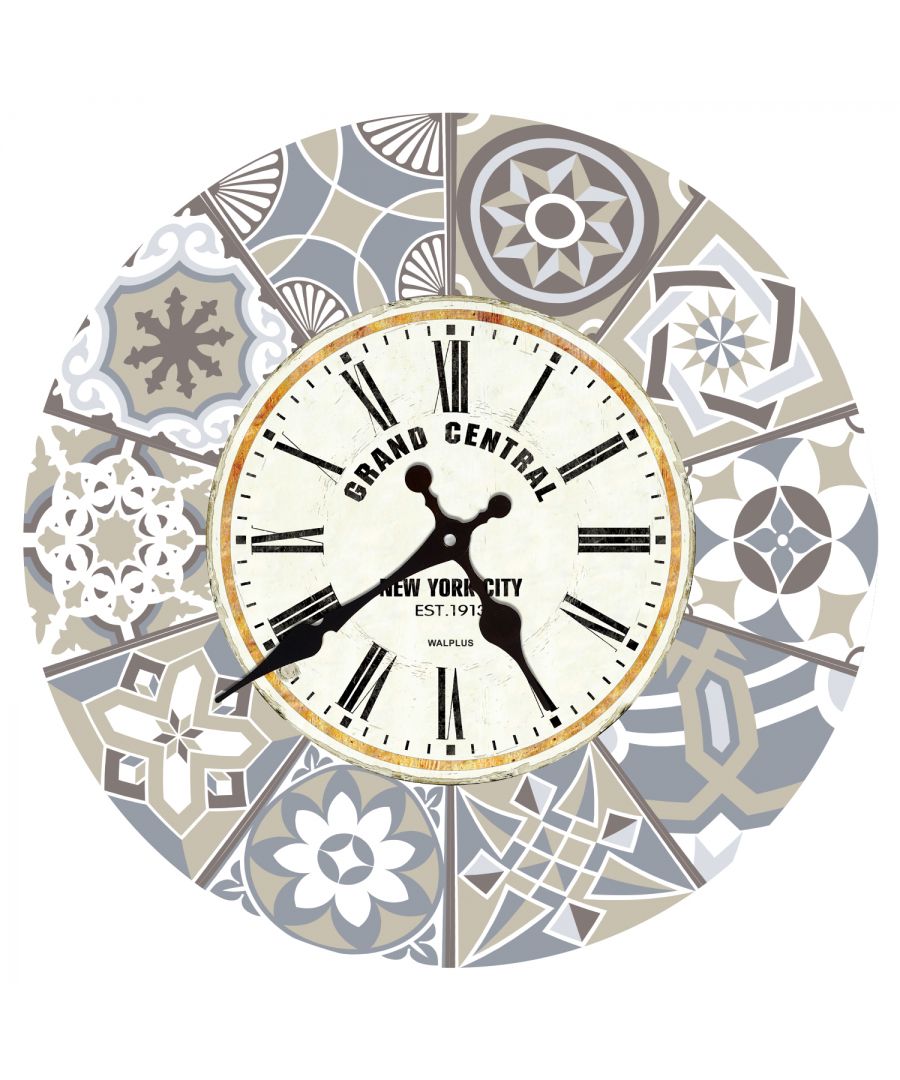 Walplus Limestone Spanish Tiles Wall Clock, DIY Art, Kitchen Decorations, Bedroom, Home Design, House DÃƒÂ©cor, Living room ideas - Multicolour One Size