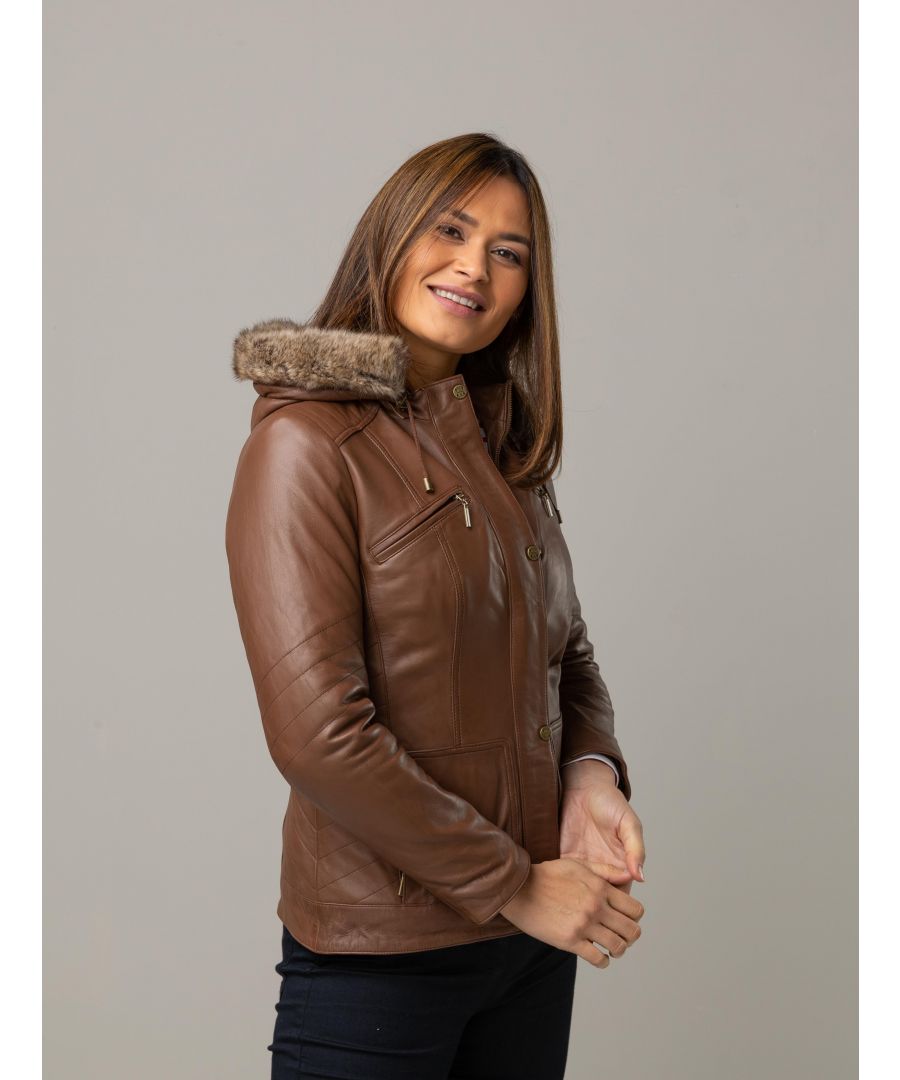 brown leather jacket size 16