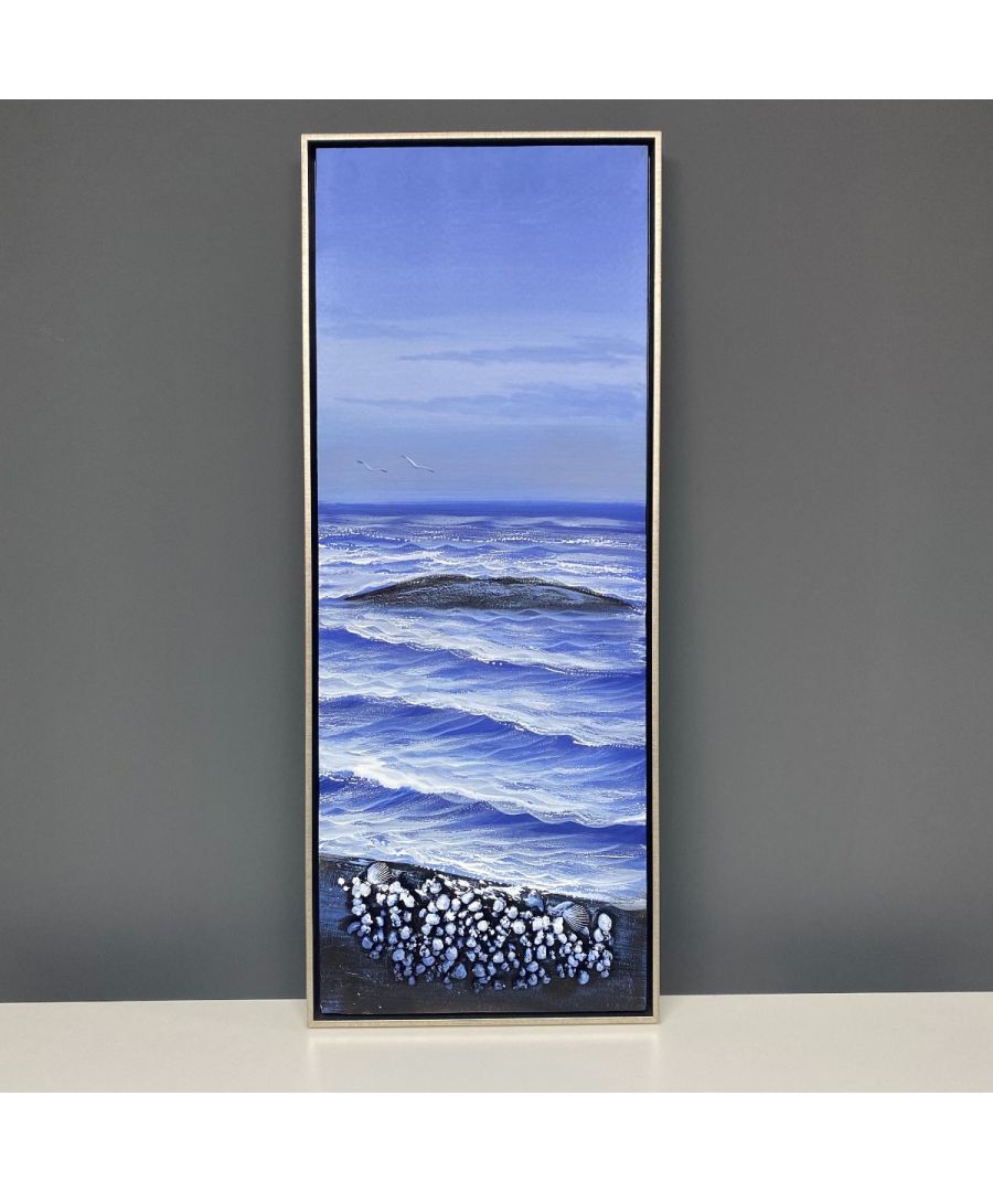 Image for Beach Shells 3 Painted Canvas with Silver Frame 40x100