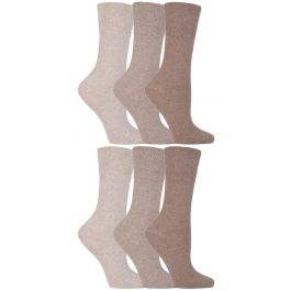 Gentle Grip - 6 Pairs of Ladies Diabetic Sock with Honey Comb Top and ...