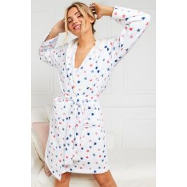 White Star Print Robe