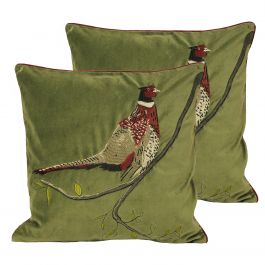 Hunter Velvet Cushions (Twin Pack)