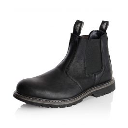 Mens Rivers Goodyear Leather Welt Boot Black Tumbled