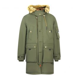 Diesel W-Colby-21 Green Hooded Parka Jacket