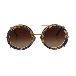 Dolce & Gabbana Women's Gold Frame Maiolica Double Face Clip On Sunglasses