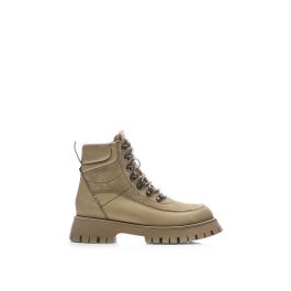 'Sh Anello' Beige Leather Lace Up Boots