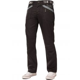 Enzo Men's Black Coated Denim Jeans