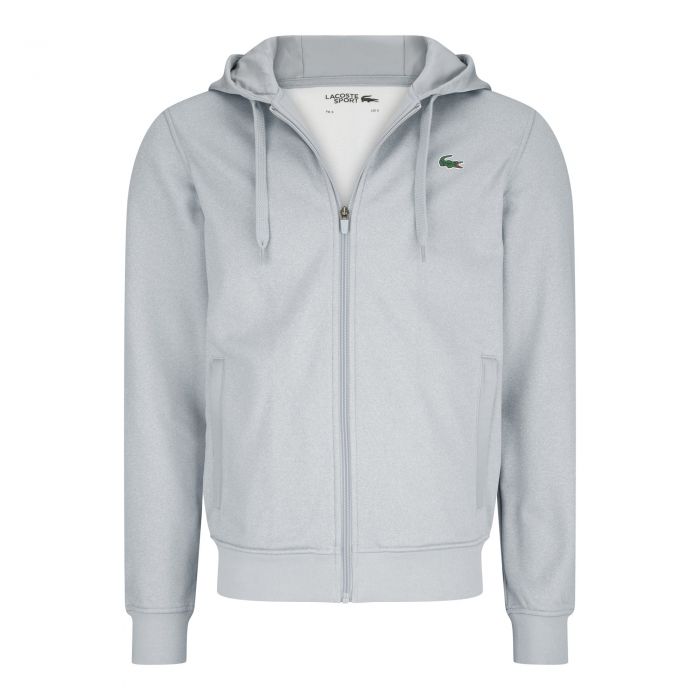 Lacoste Polyester Full Zip Hoodie - Grey