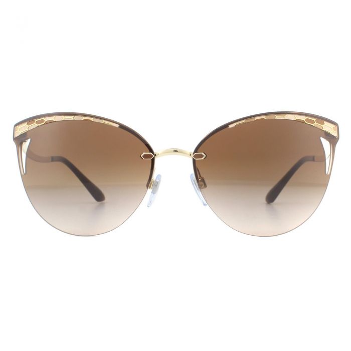 Bvlgari Sunglasses BV6110 278/13 Pale Gold Brown Gradient