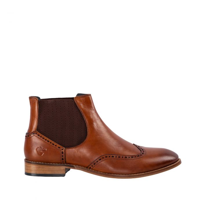 tan brogue chelsea boots