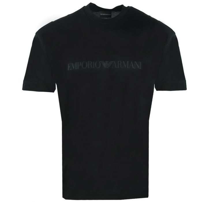 Emporio Armani EA Eagle Logo Printed Black T-Shirt