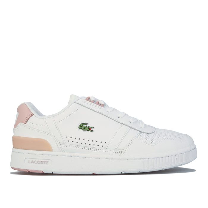 Women's Lacoste T-Clip Trainers in White pink