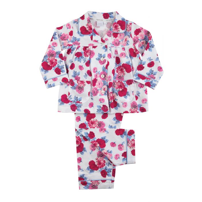 Girls Traditional Rose Print Pyjamas